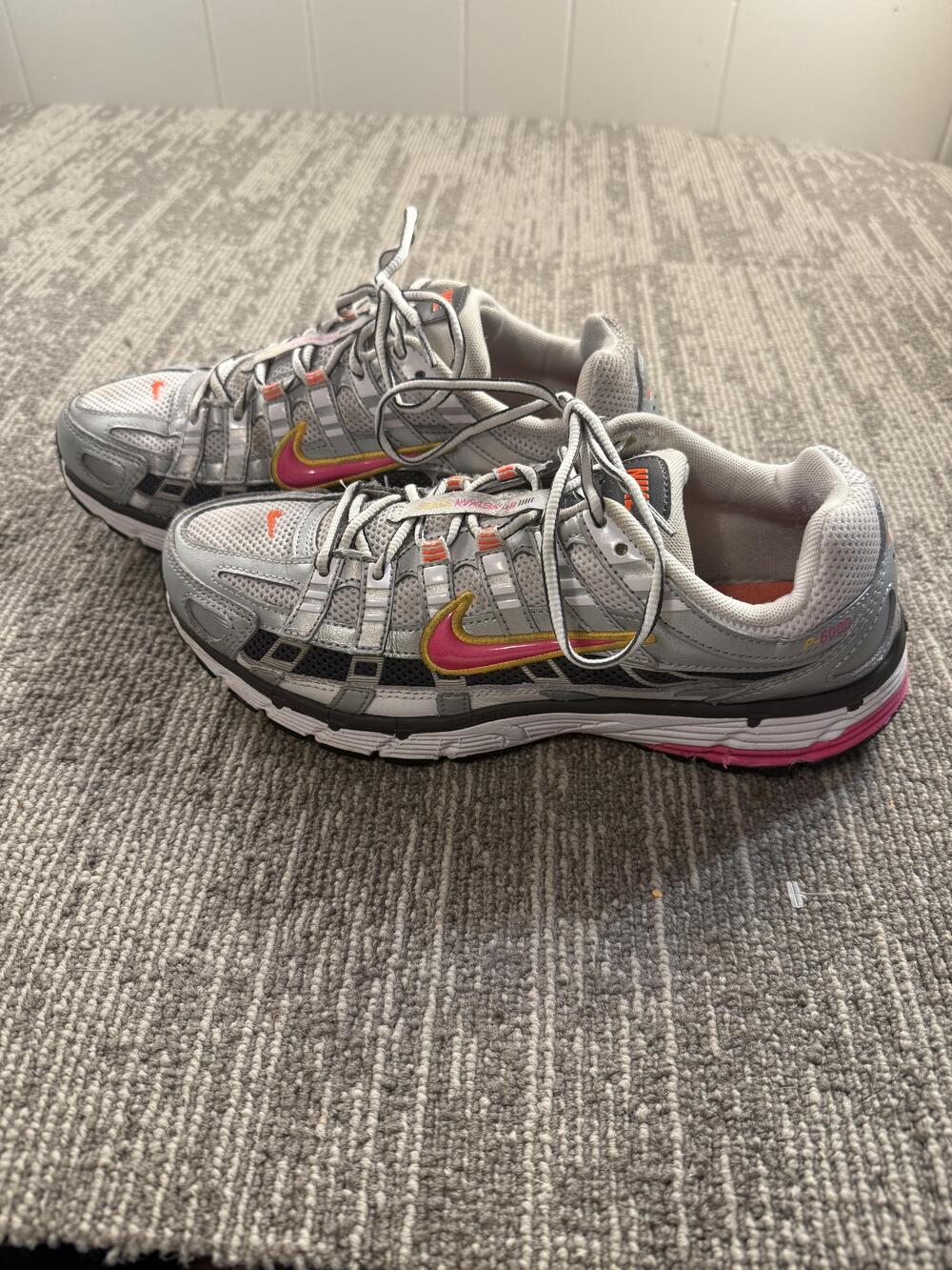 Nike P-6000 Shoes Womens Size 8.5 Silver Pink Running Sneakers Athletic